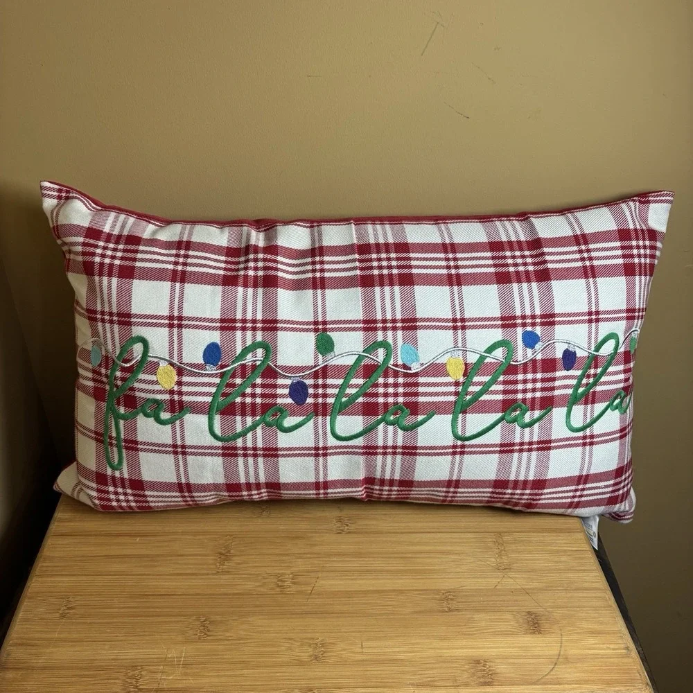 Oeko-Tex Standard 100 Fa-la-la-la-la Christmas Holiday Decor Pillow 23